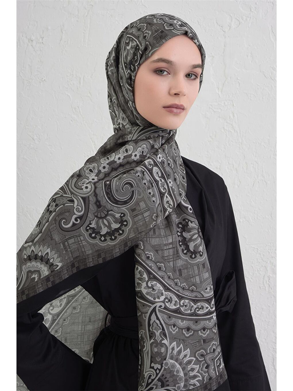 Gri Yün İpek Harmony Şal 327 81