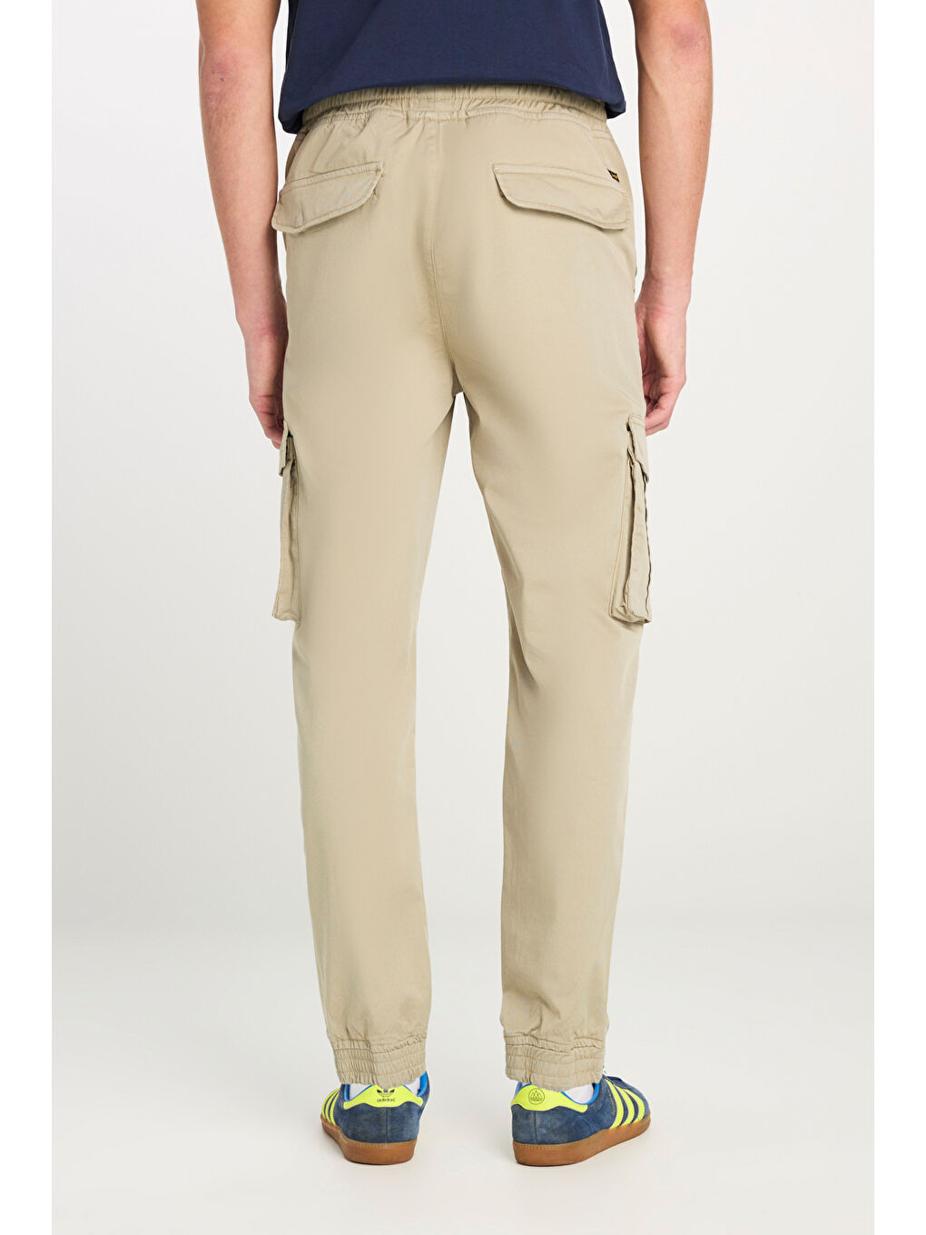 Bej Regular Fit Normal Kesim Ribanalı Paça Kargo Cepli Haki Jogger Pantolon-3
