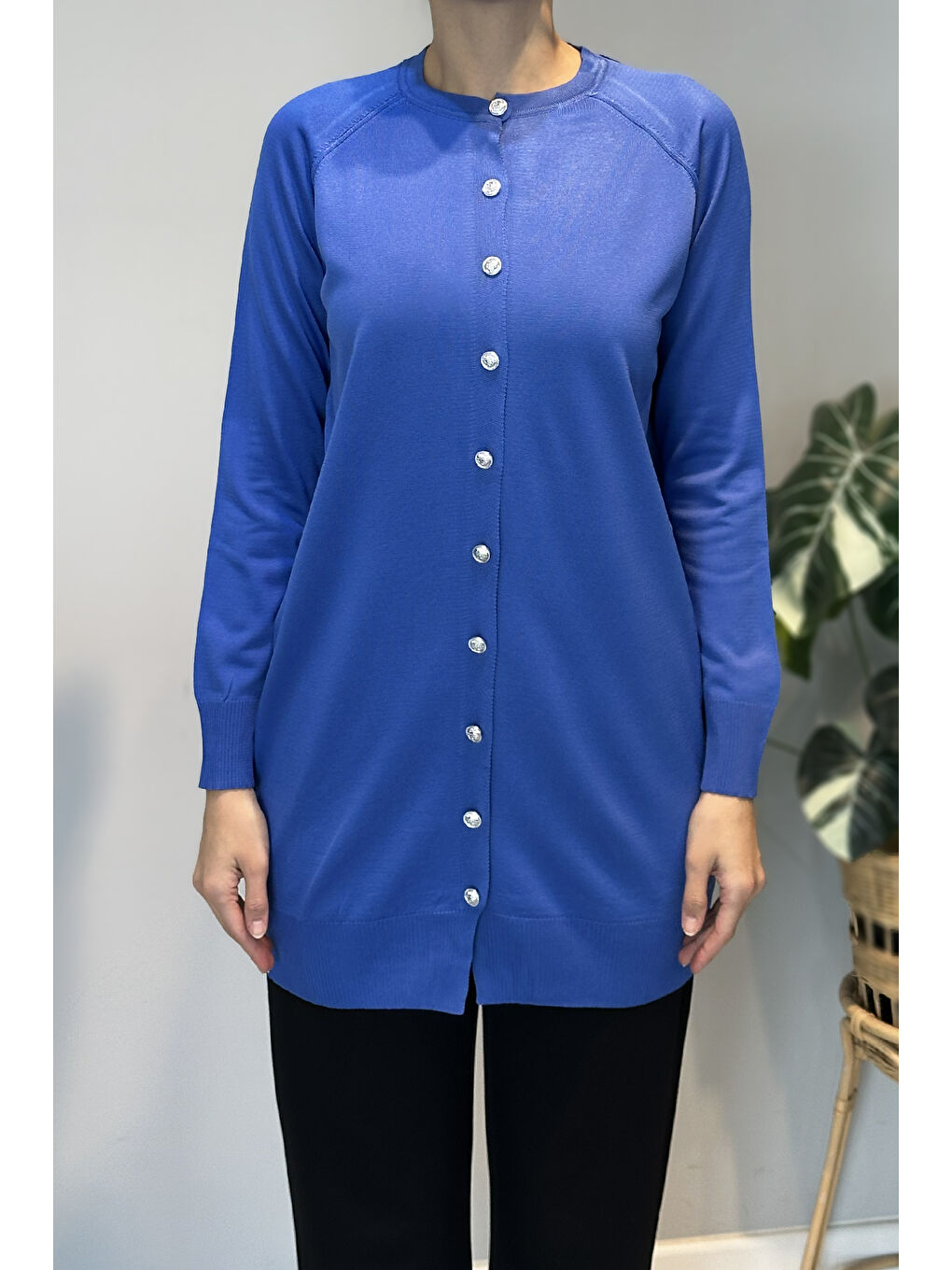 Triko Hırka 01 Saks Mavi