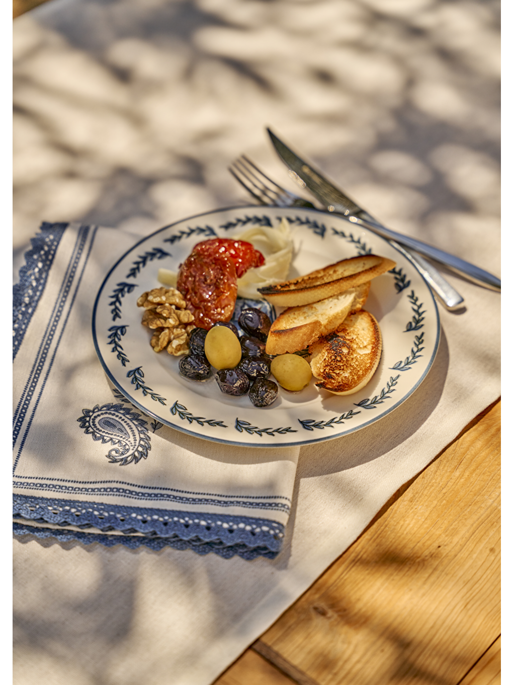Paisley 6'lı Porselen Pasta Tabağı Seti Mavi (21 cm)-3