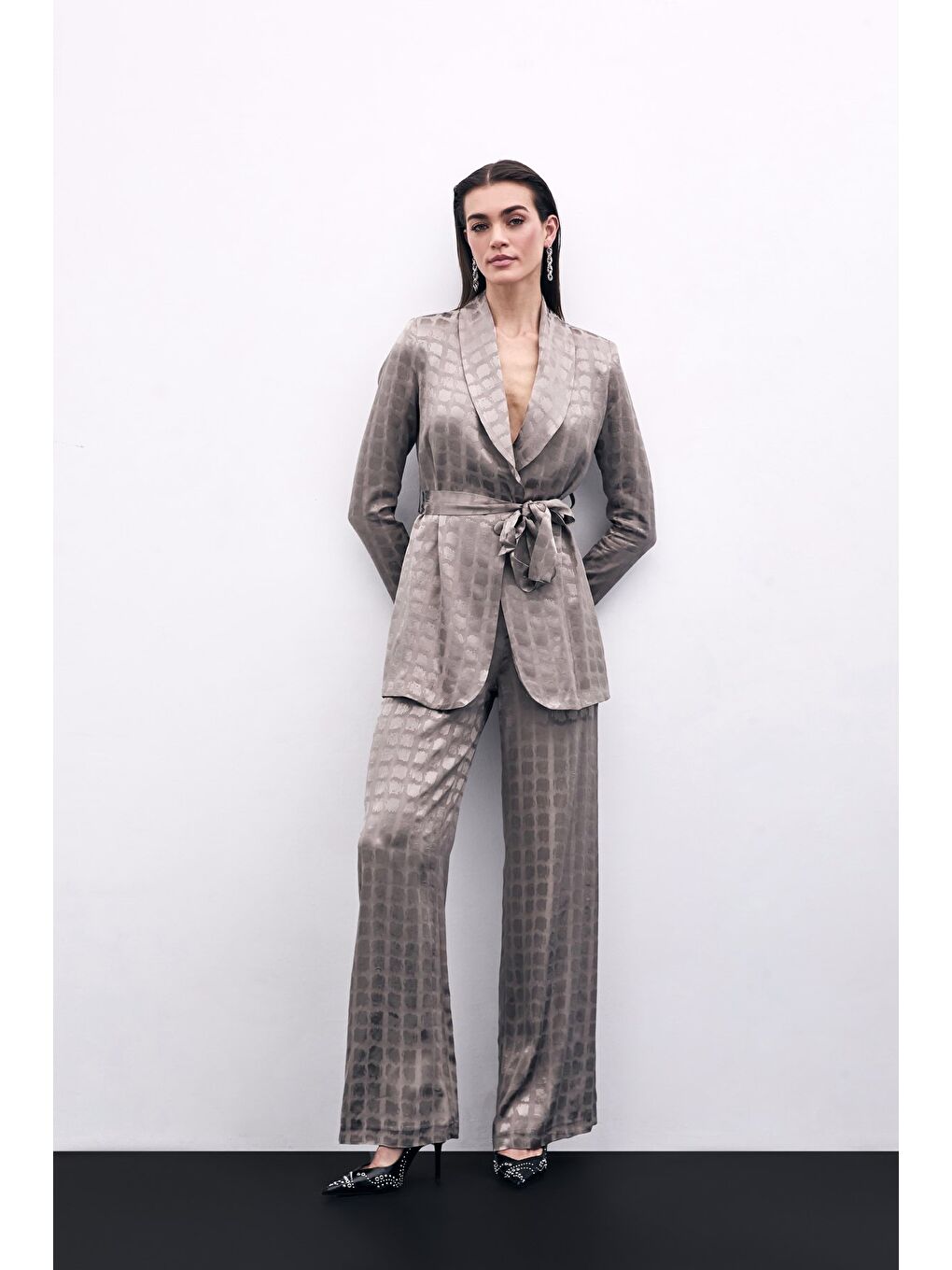 Bej Bol Paça Pantolon - Vizon-3