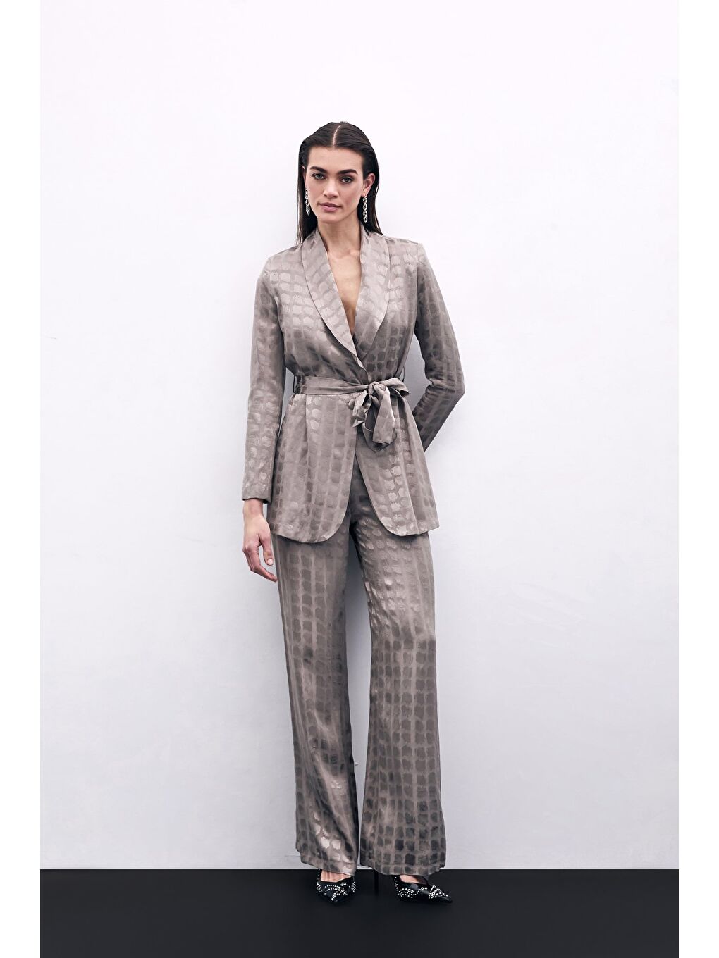 Bej Bol Paça Pantolon - Vizon-4