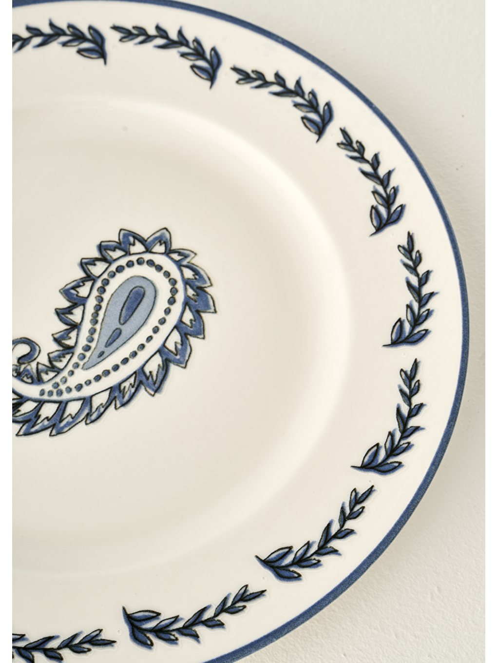 Paisley 6'lı Porselen Pasta Tabağı Seti Mavi (21 cm)-5