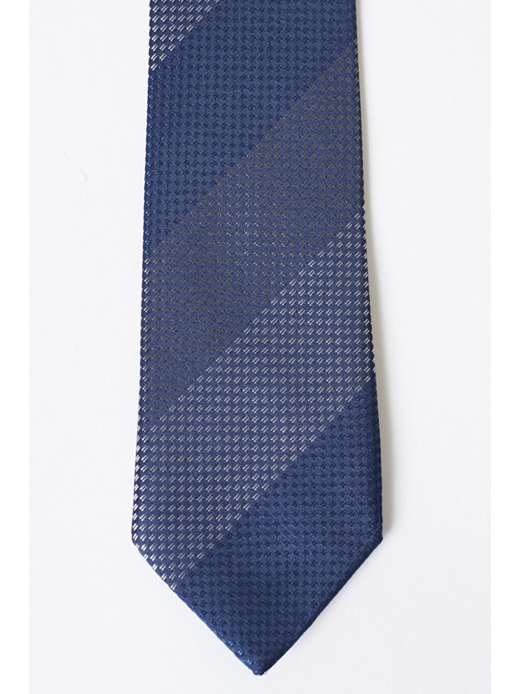 Erkek Lacivert-Bej Desenli Lacivert Bej Klasik Kravat-1