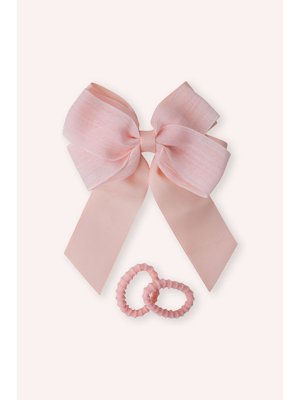 Pembe Kız Çocuk Kurdela Detaylı Somon 3'lü Toka Seti