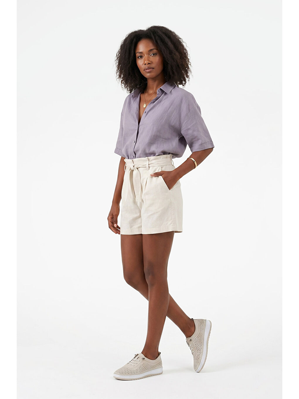 Bej Kadın YENİ BEJ Bağcıklı Hakiki Deri Comfort Ayakkabı-2