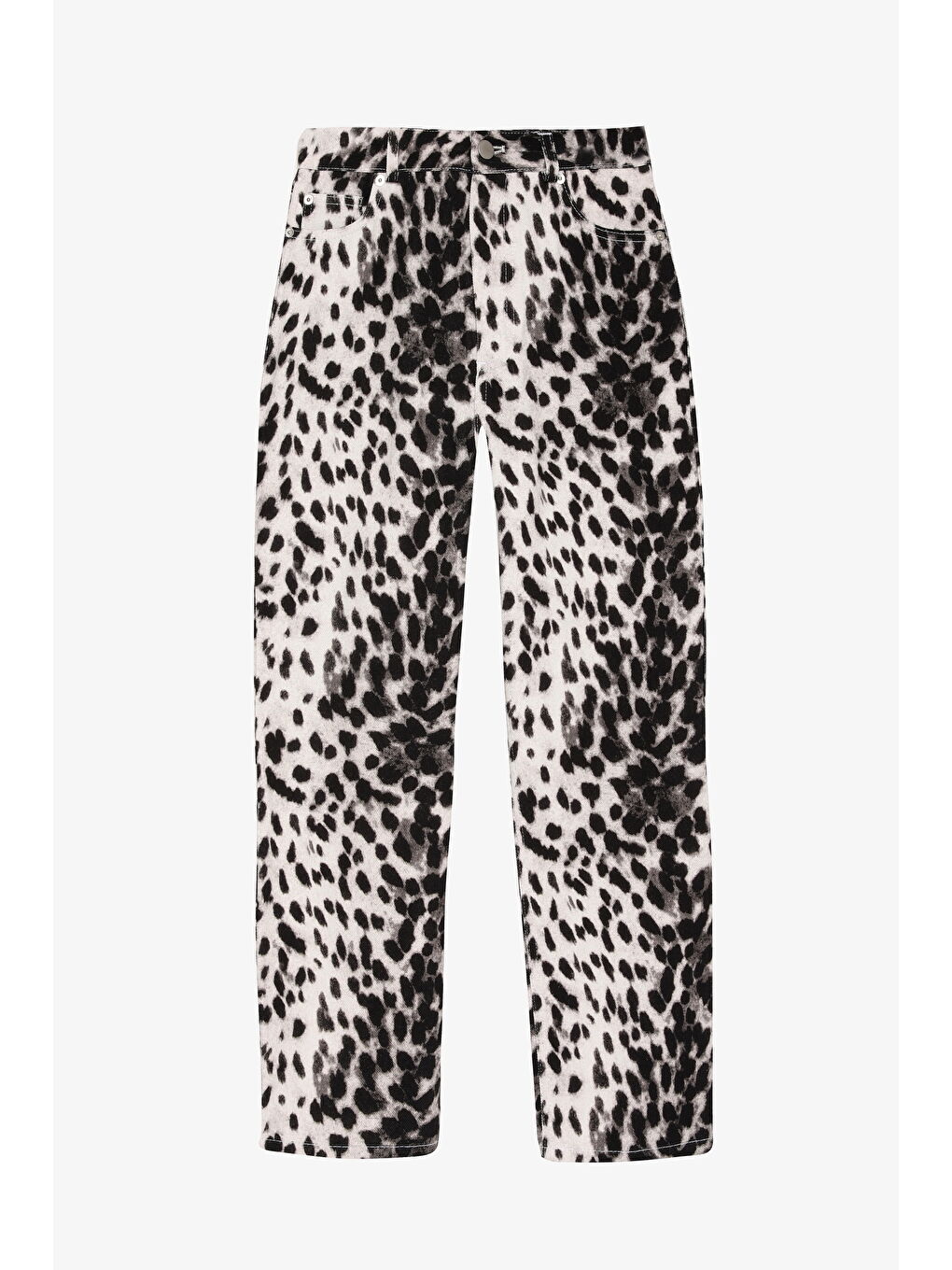Leopar Desen Pantolon Siyah