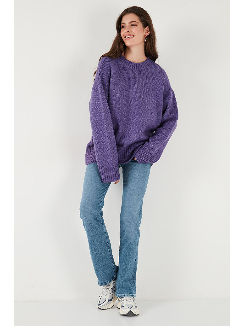 Mor Regular Fit Bisiklet Yaka Basic Triko Kazak 4616213-2