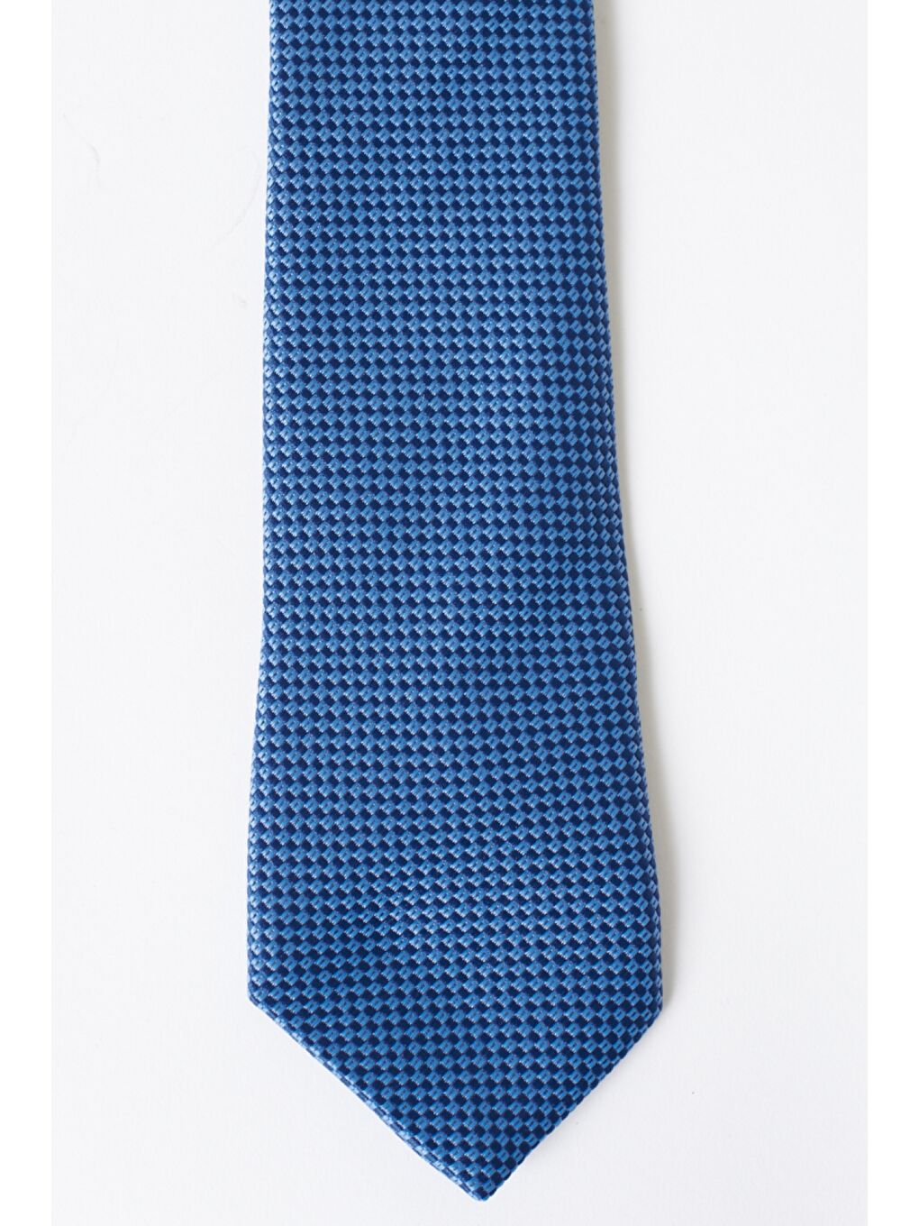 Erkek Mavi Desenli Mavi Klasik Kravat-1