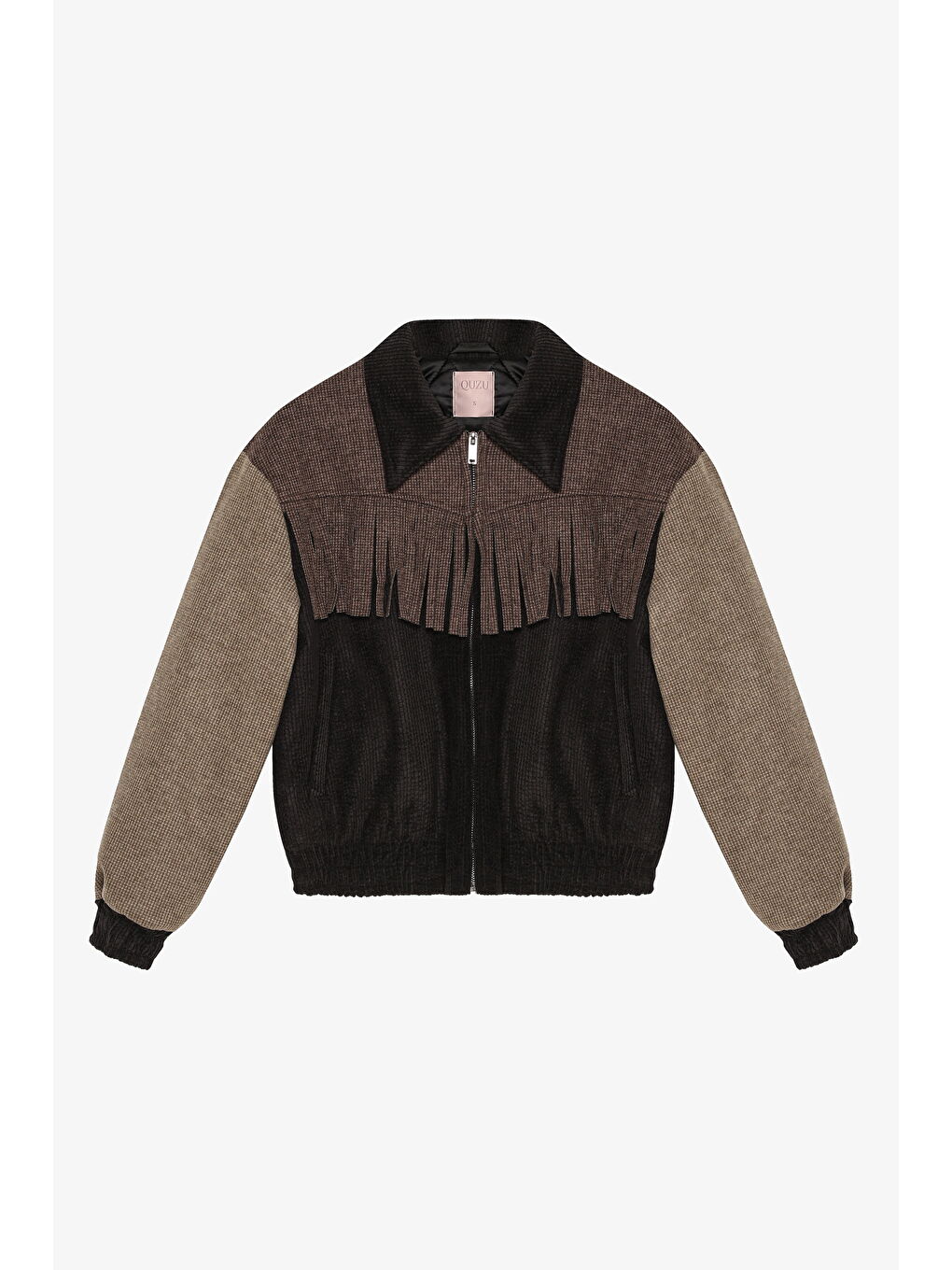 Püsküllü Match Detay Ceket Siyah