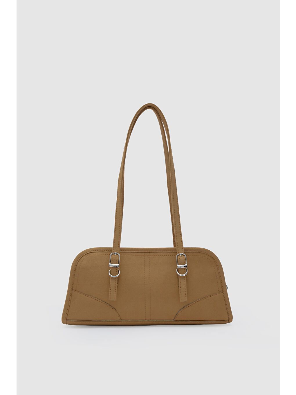 Kahverengi Vanity Süet Baget Çanta Taba