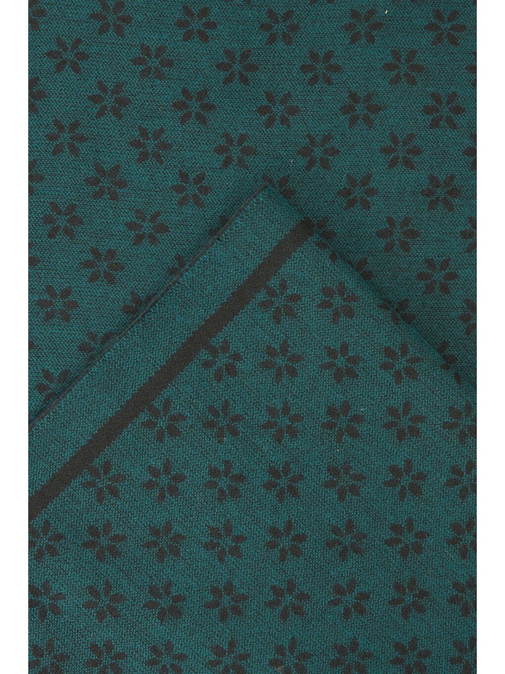 Erkek Lacivert-Yeşil Desenli Örme Atkı-1