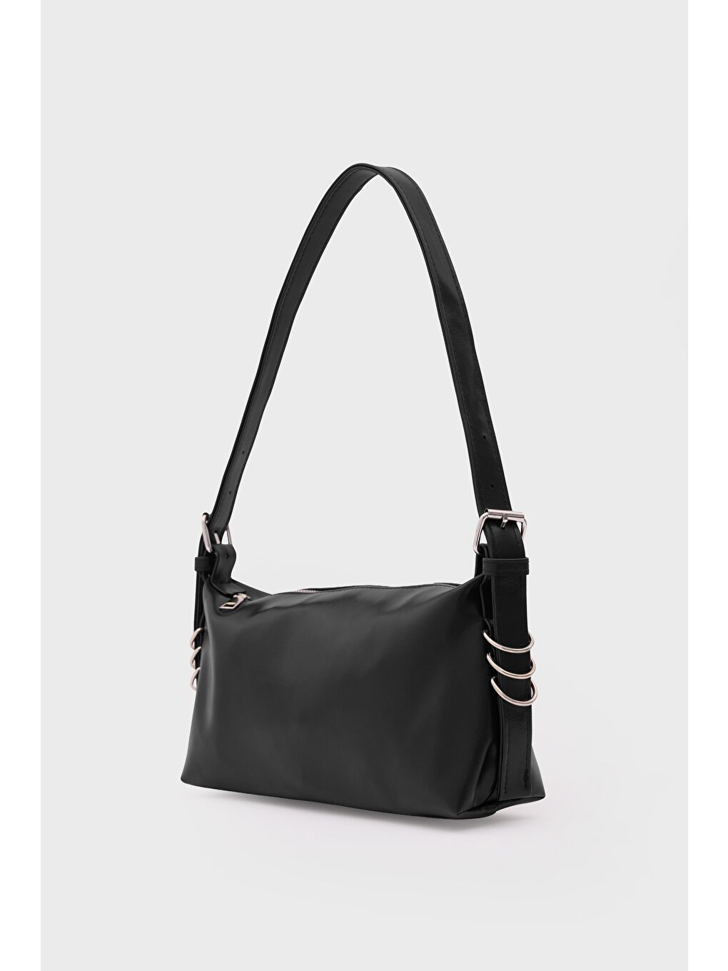 Loop Halka Detaylı Baget Çanta Siyah-2