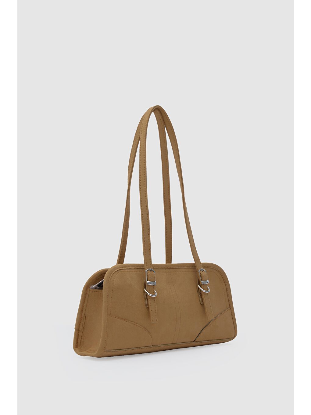 Kahverengi Vanity Süet Baget Çanta Taba-2