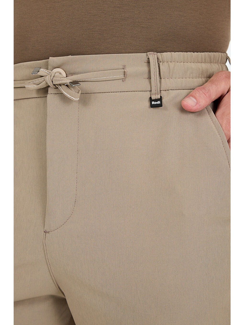 Bej Spor ve Günlük Rahat Cool %92Polyester %8Elastan Esnek Kumaş Erkek Jogger Pantolon Eşofman Altı 3670-2