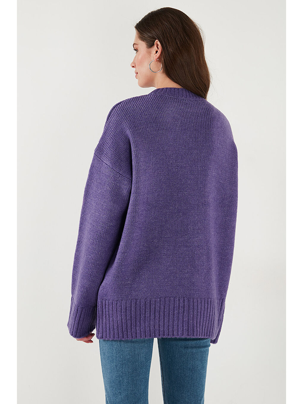 Mor Regular Fit Bisiklet Yaka Basic Triko Kazak 4616213-6