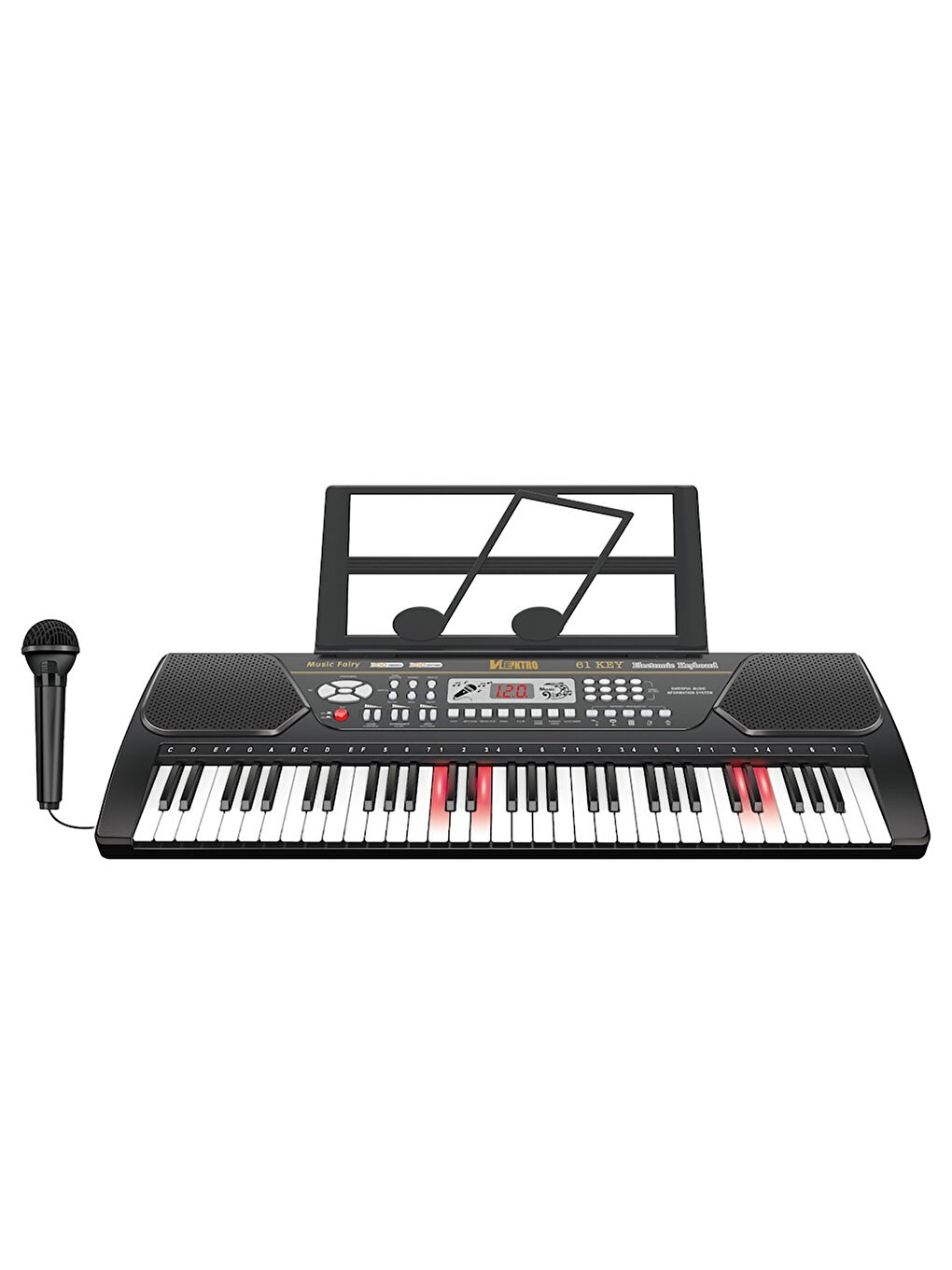 Vlektro 61 Tus Isıklı Buyuk Elektronık Org Siyah