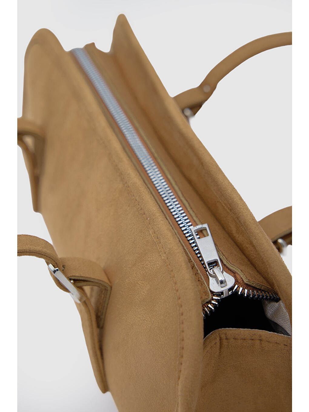 Kahverengi Vanity Süet Baget Çanta Taba-5