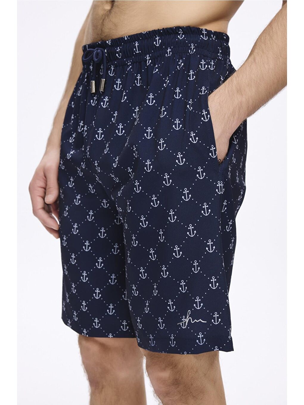 Yelken Desenli Lacivert Erkek Kısa Havuz Ve Deniz Şortu 5044-1