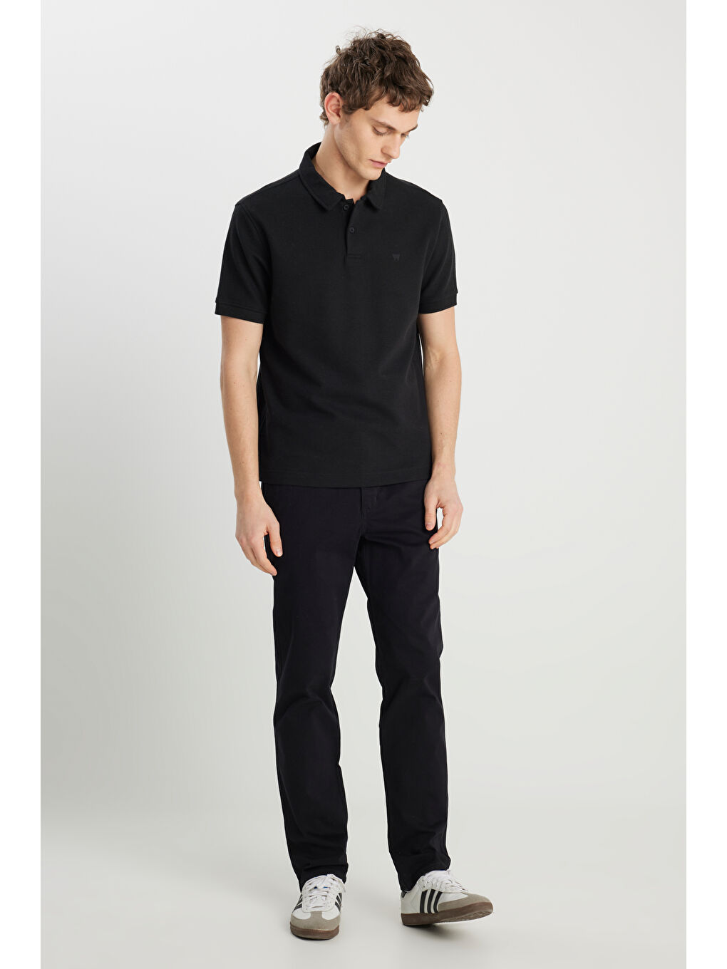 Regular Fit Normal Kesim Siyah Polo Yaka Tişört-2