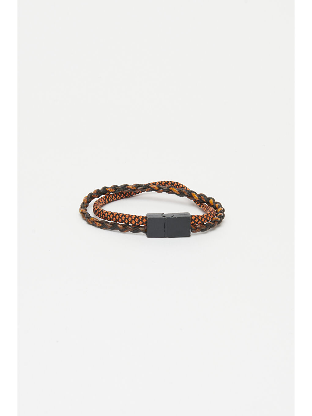 Erkek Siyah-Turuncu %100 Deri Bileklik-1