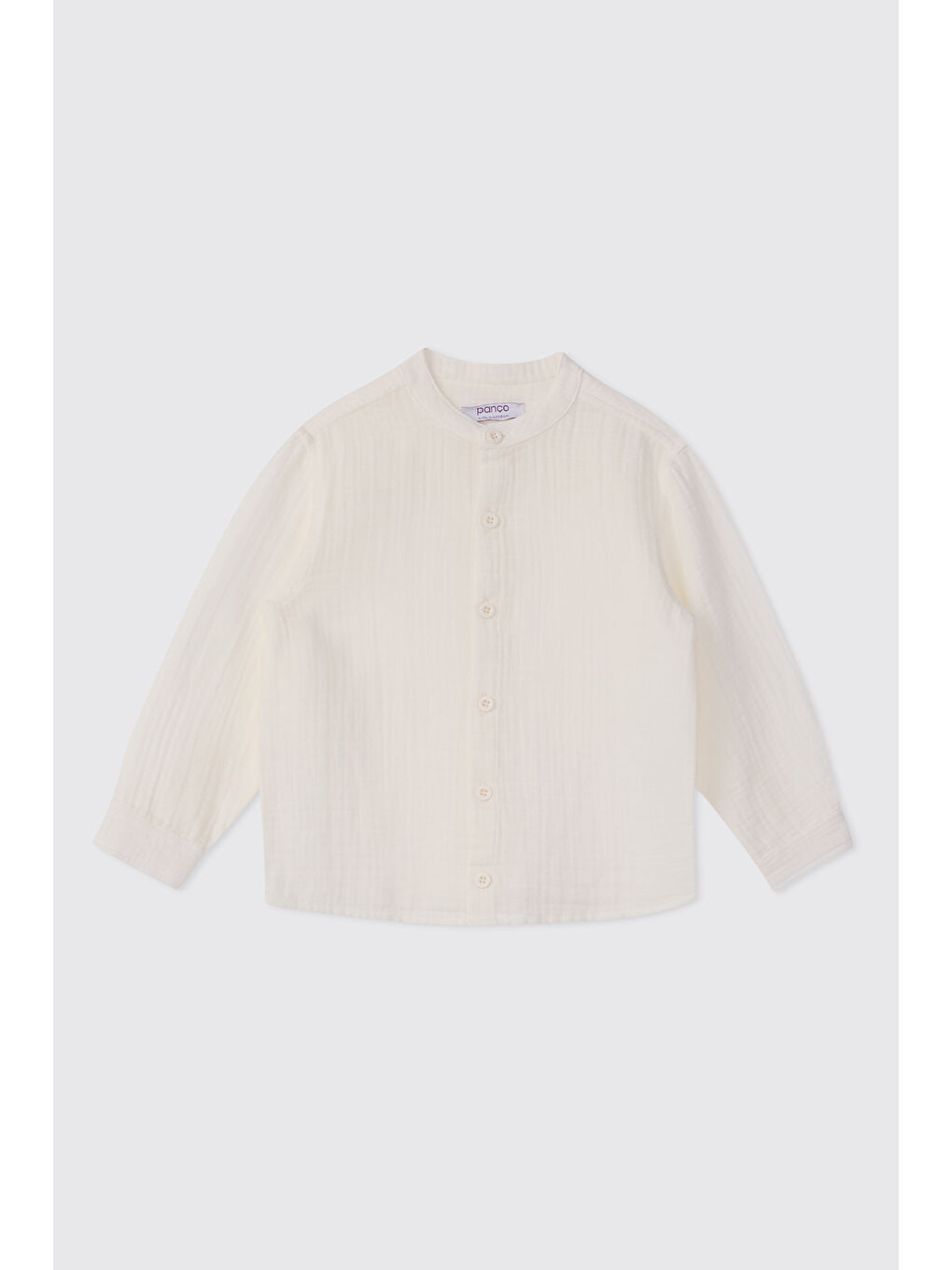 Erkek Bebek Uzun Kollu Müslin Beyaz Gömlek