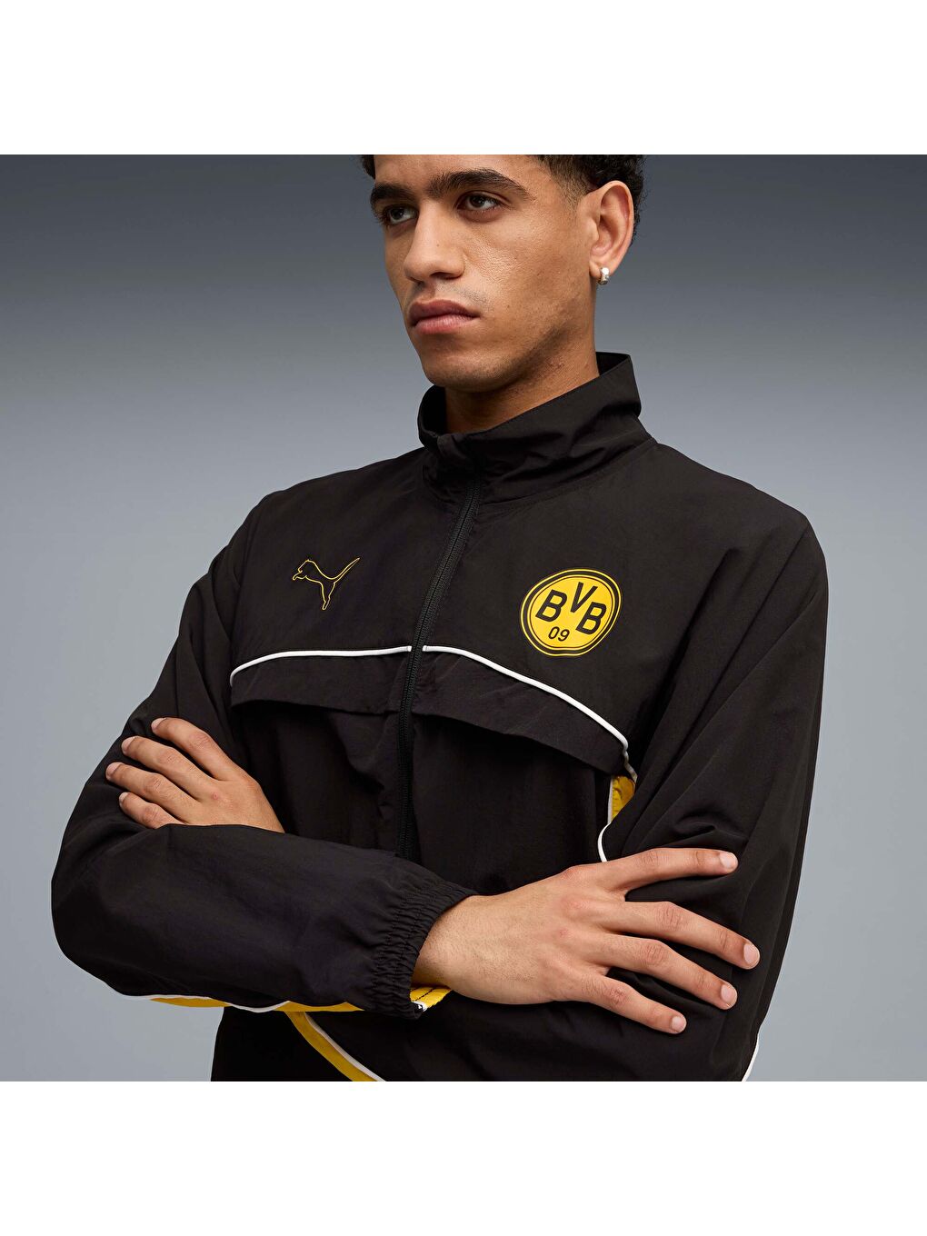 Siyah BORUSSIA Dortmund FtblStatement Cellerator Erkek Ceket-4