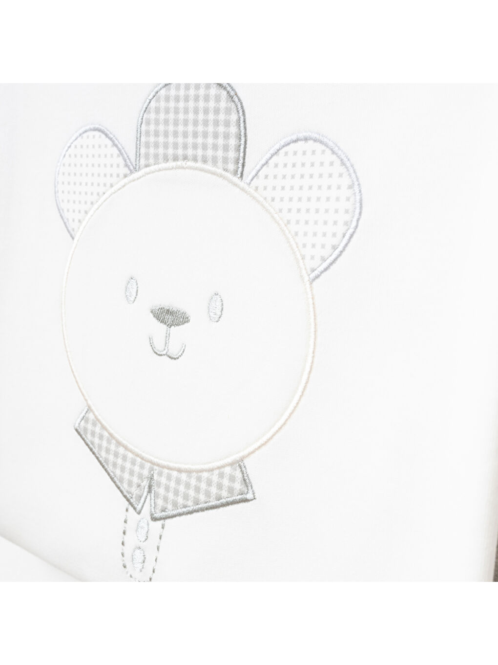 Gri Erkek Bebek Ayı Nakışlı 10' Lu Hastane Çıkış Seti 0 Ay - 3 Ay-1