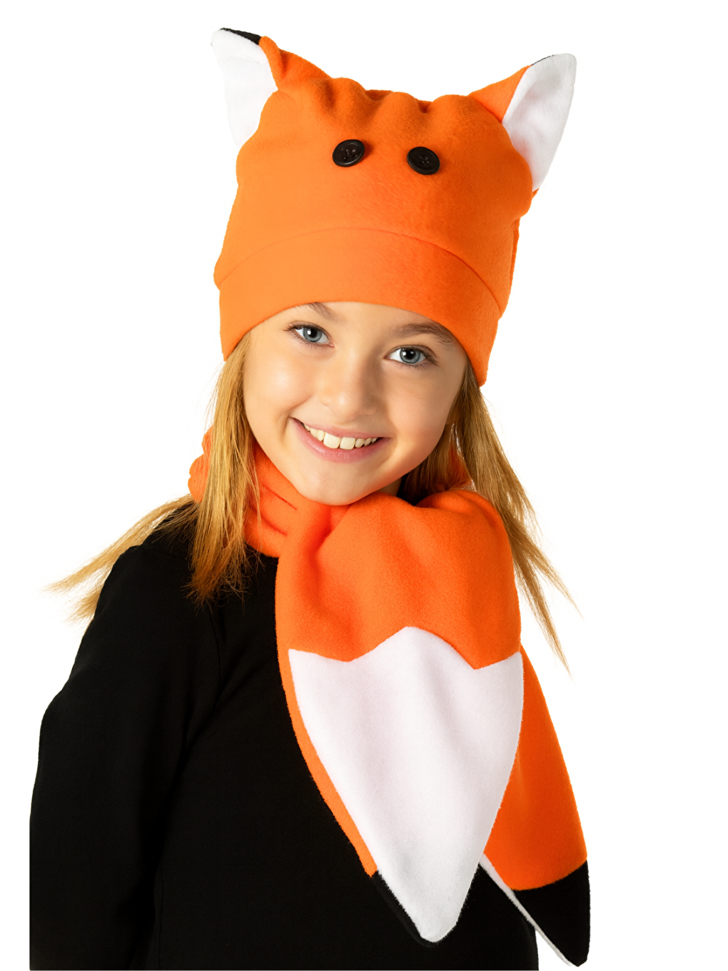 Dostum Tilki Turuncu Çocuk Atkı & Bere Takım