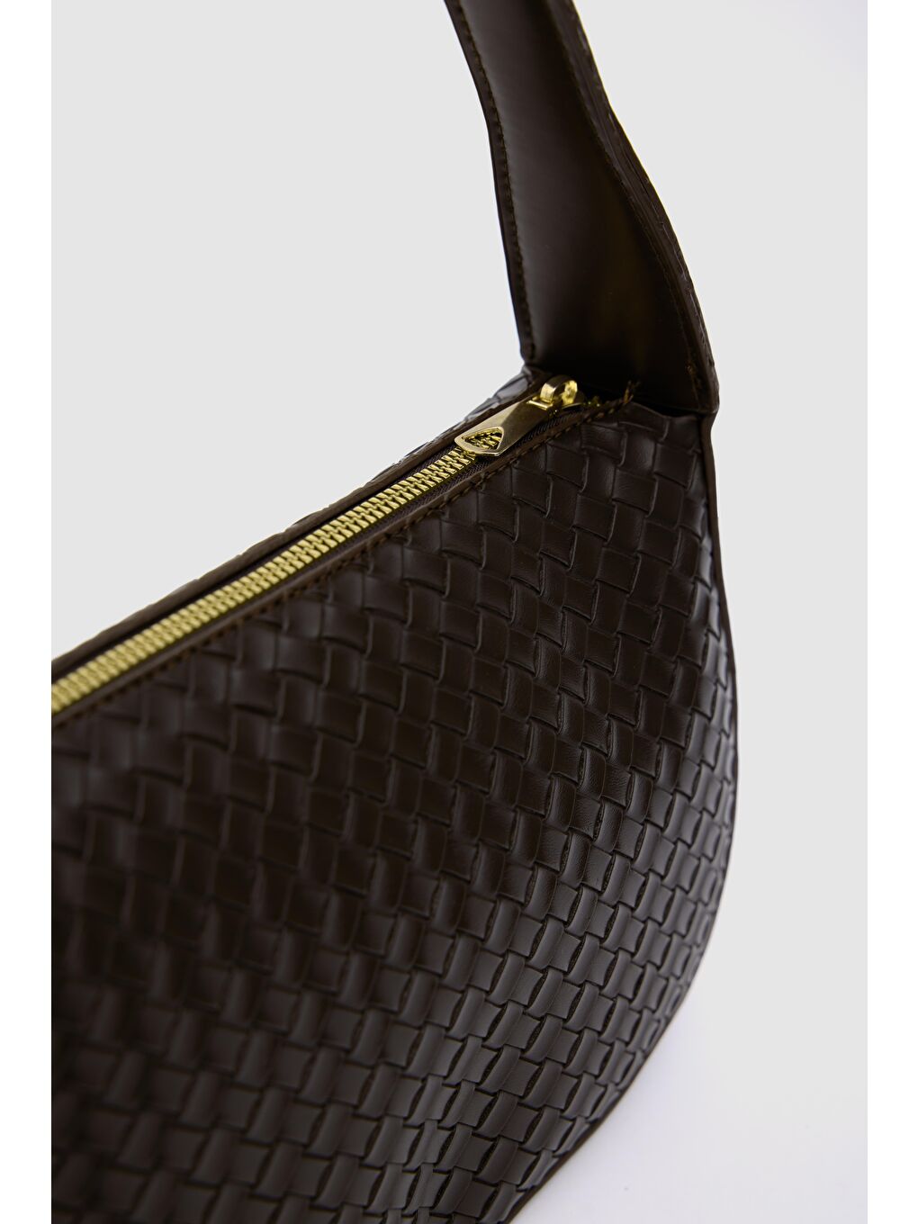 Kahverengi Darley Örgülü Baget Çanta Kahve-4