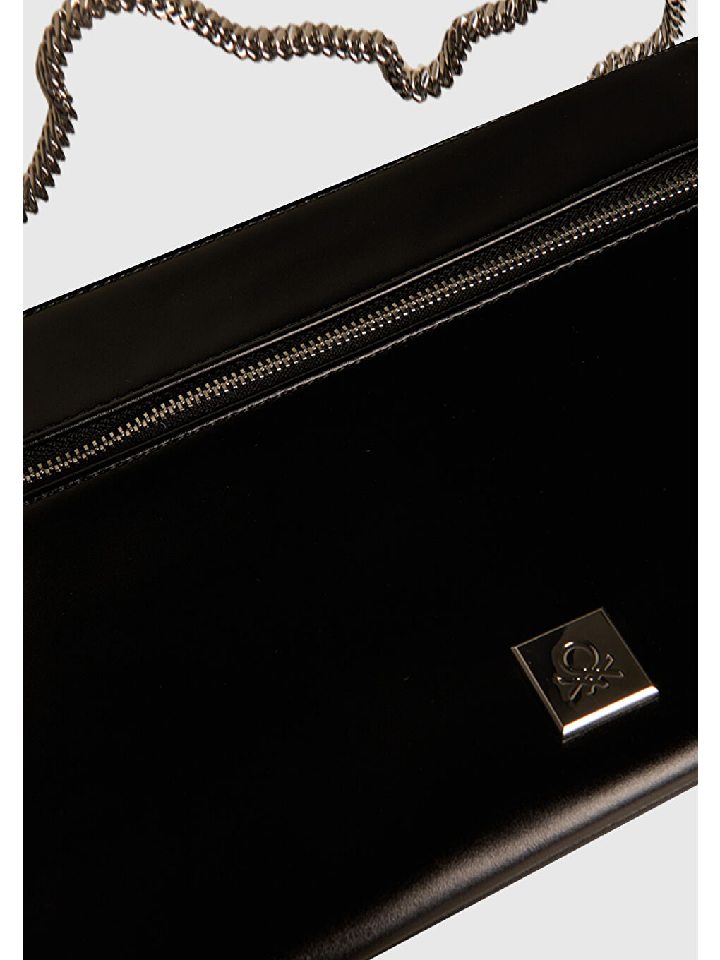 Kadın Siyah Fermuarlı Zincir Omuz Askılı Mini Çanta-2