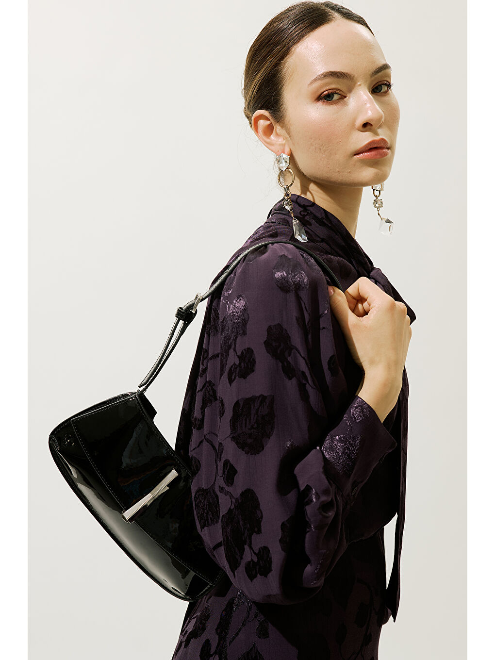 Rugan Tokalı Omuz Çantası Siyah