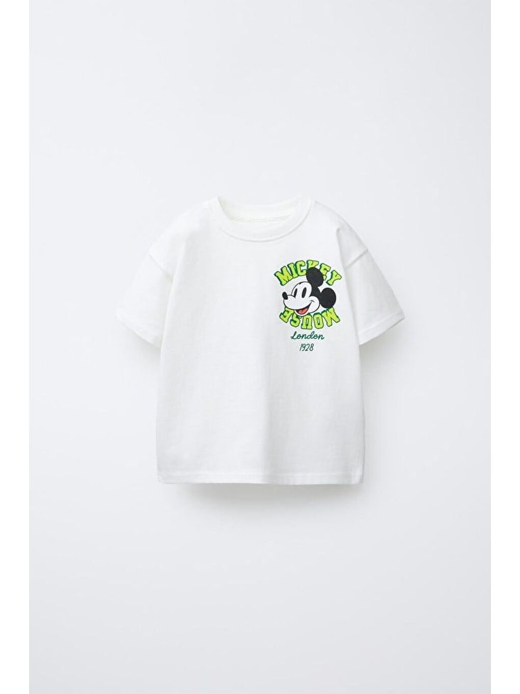 Karışık Erkek Çocuk Pamuklu Beyaz Tişört Şort Takım - Açık Yeşil-1