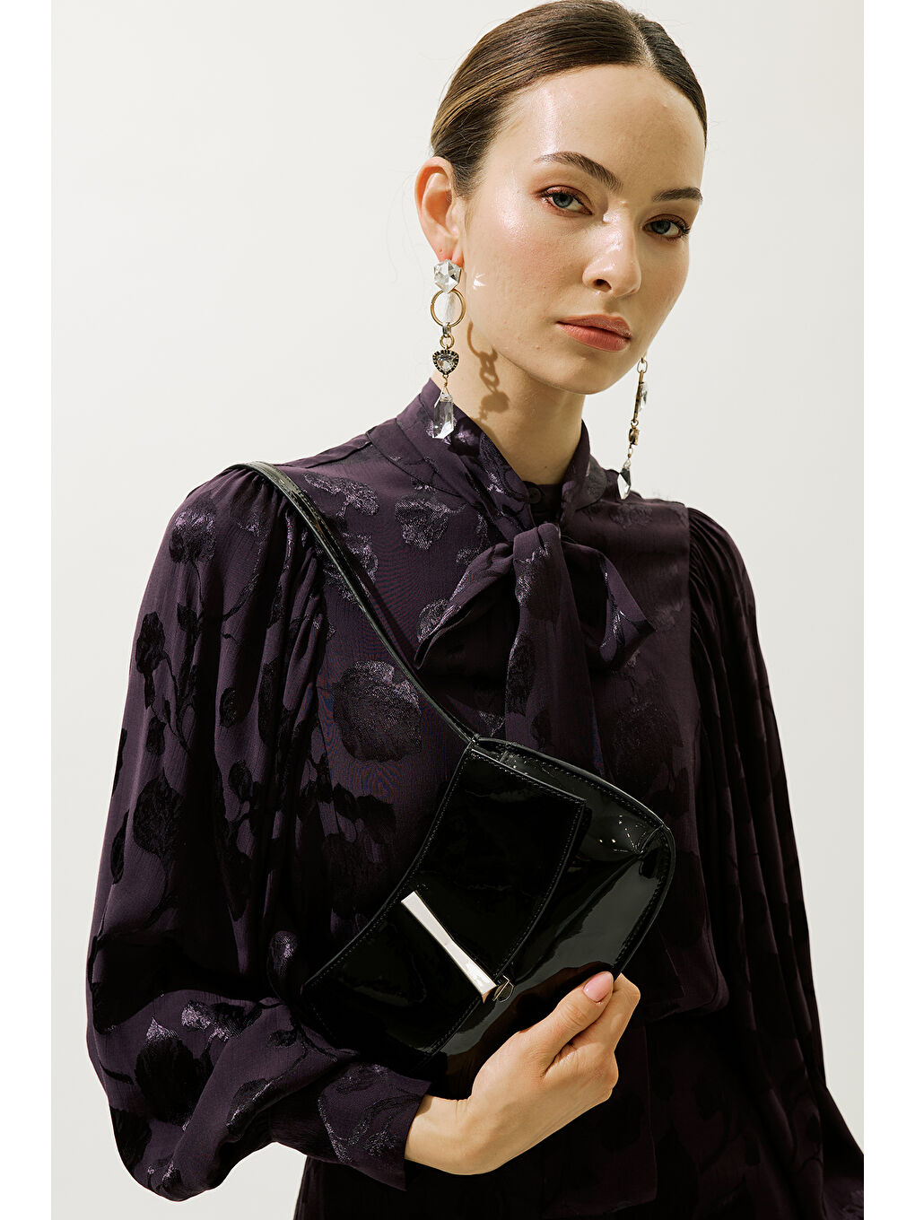 Rugan Tokalı Omuz Çantası Siyah-2