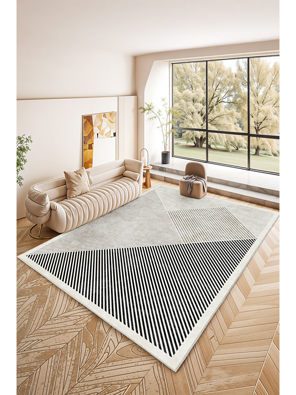 Gri Dekoratif Soft Modern Kaymaz Yıkanabilir Salon Halısı Mutfak Halısı Koridor Halısı Yolluk-1