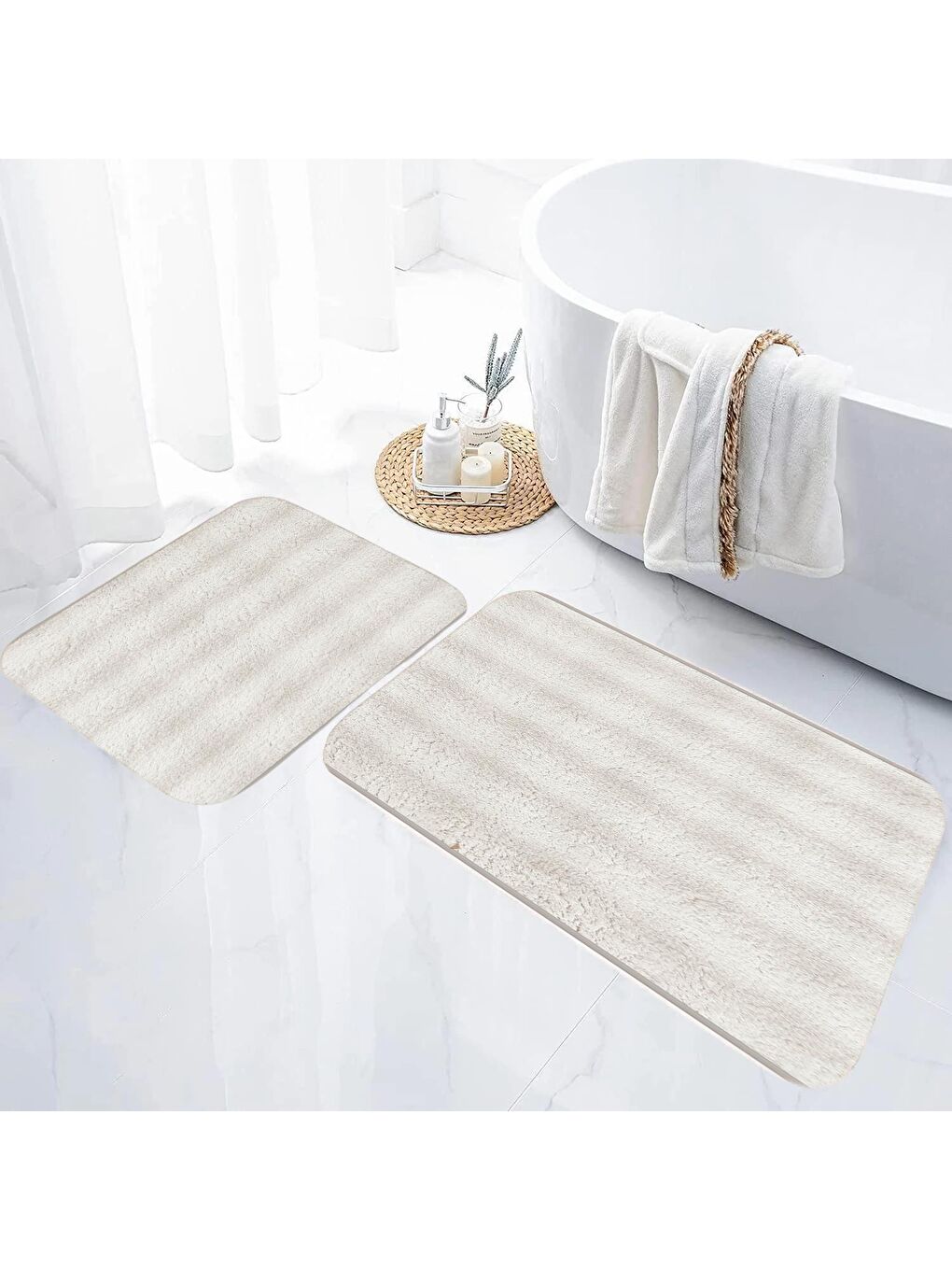 Ekru Royal Bubble Kaymaz Taban İkili Klozet Takımı 60x100 ve 50x60 Krem