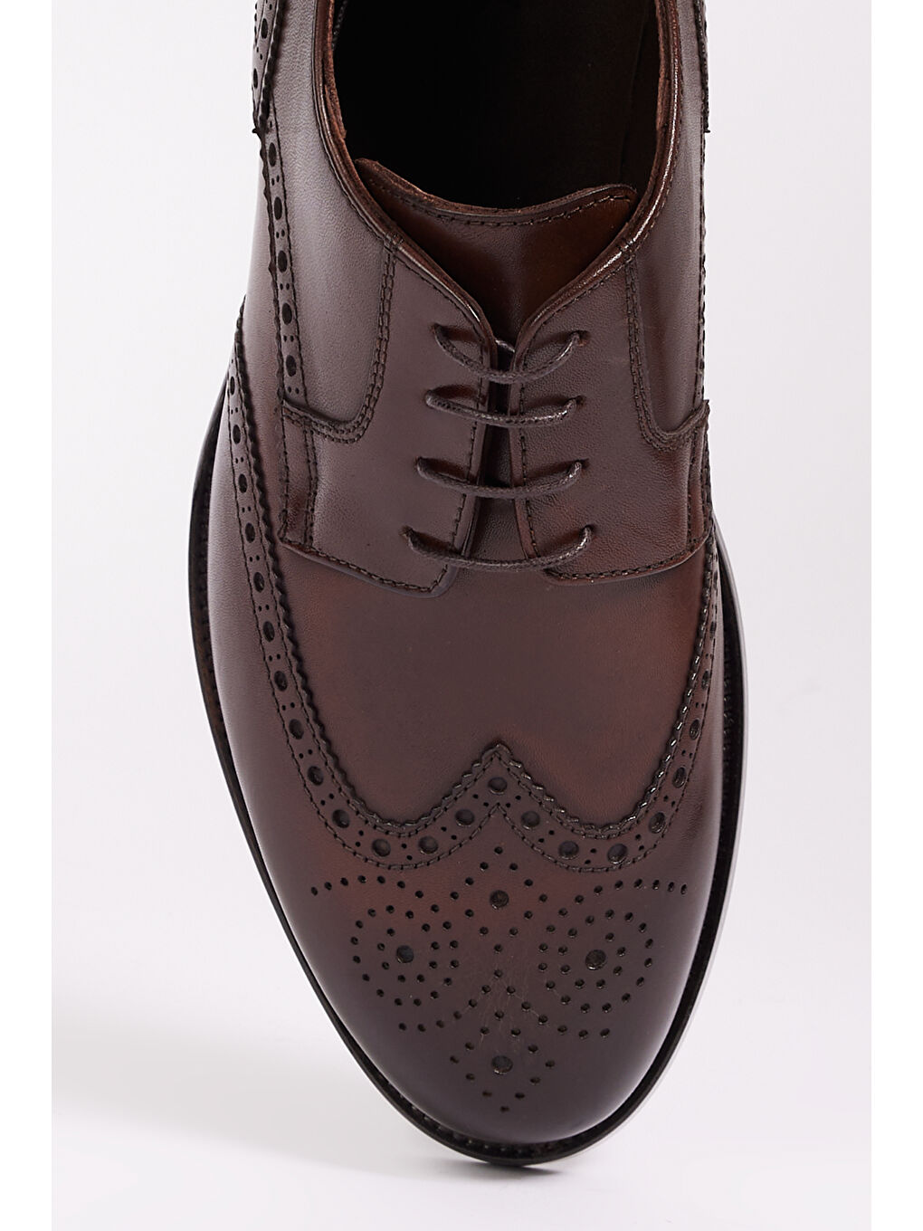 Erkek Kahverengi %100 Deri Klasik Ayakkabı-2