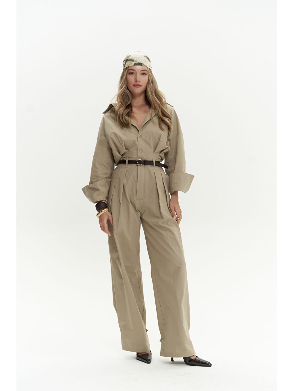 Bej Olney Kemer Detay Uzun Taş Tulum-1