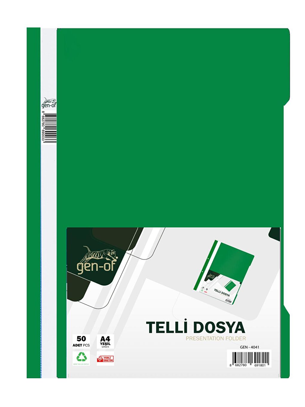 Telli Dosya 50 Li 1 Paket A4 Yeşil