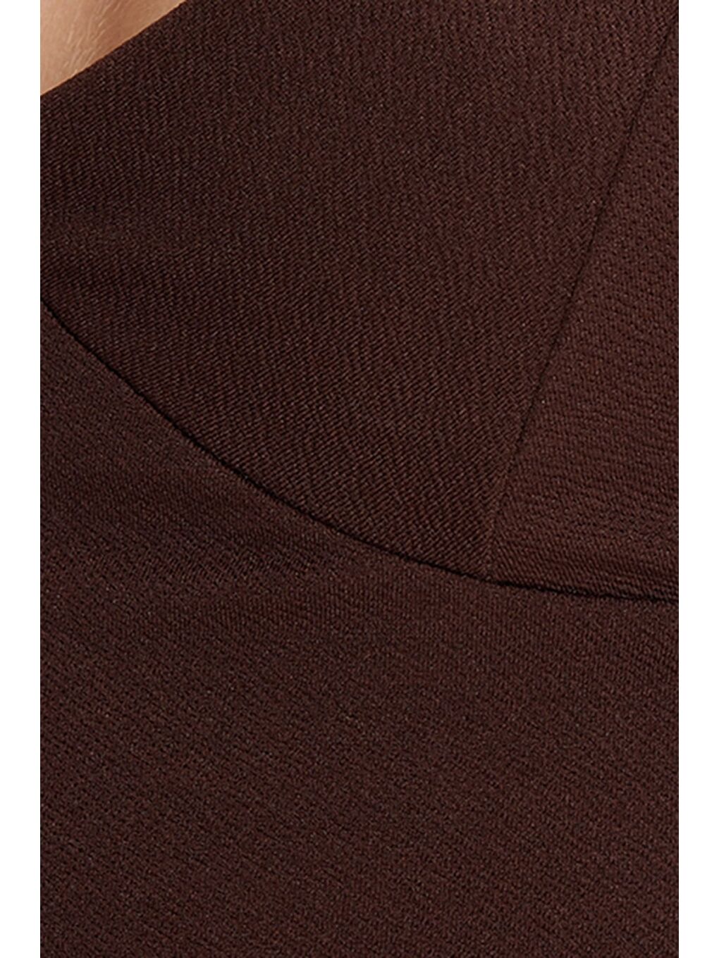 Kadın Slim Fit Dar Kesim V Yaka Askılı Kahverengi Bluz-4