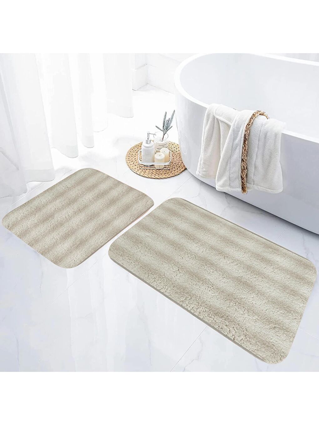 Royal Bubble Kaymaz Taban İkili Klozet Takımı 60x100 ve 50x60 Bej