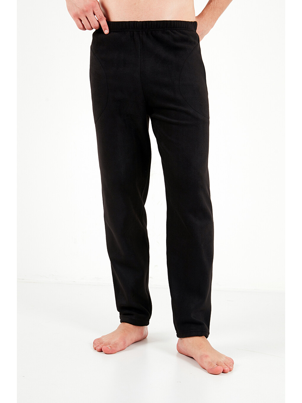 Siyah Lastikli Bel Düz Paça Ultra Soft Polar Pijama Altı 6098001-3