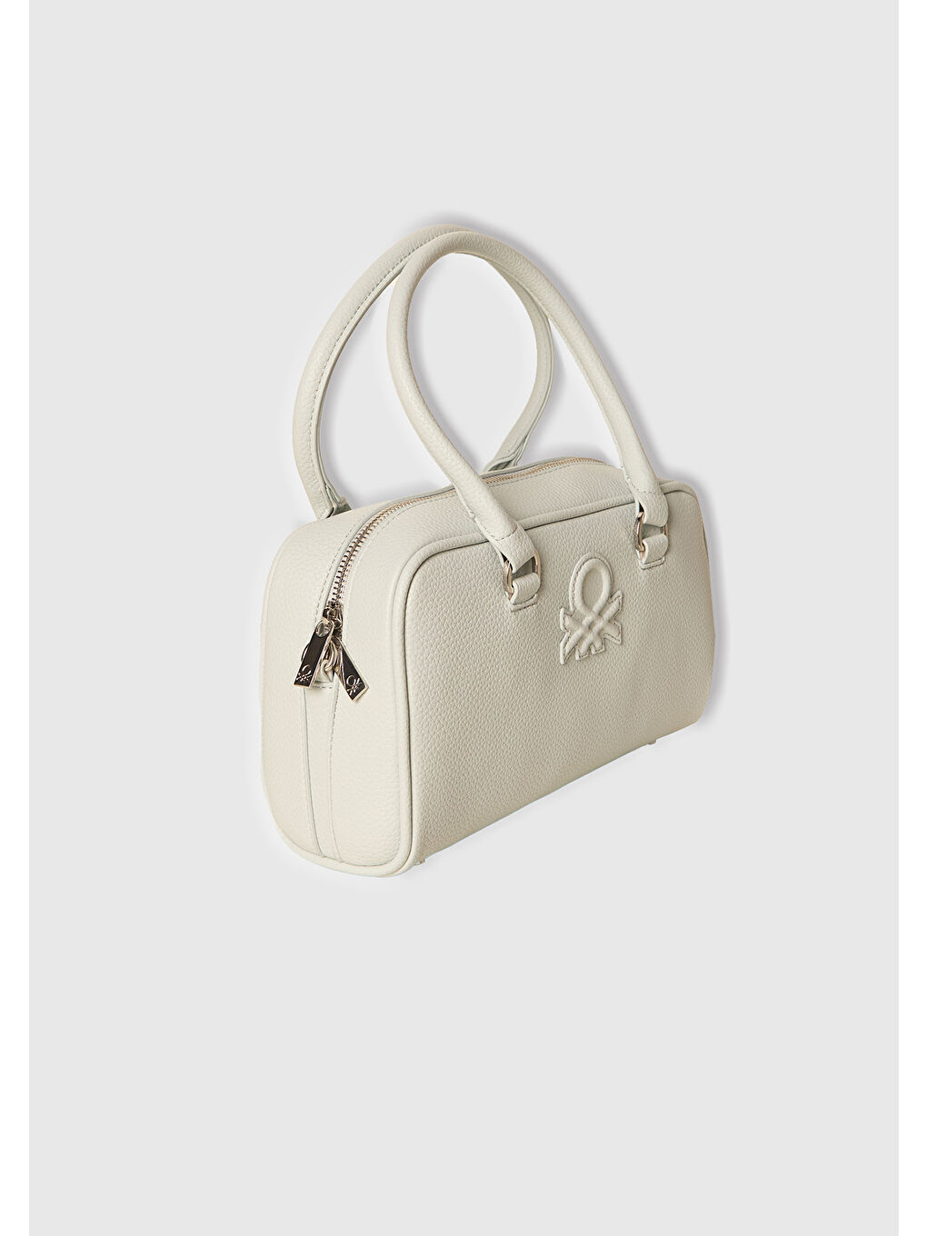 Kadın Açık Mavi Kabartma Logolu Çift Saplı Omuz Çantası-1