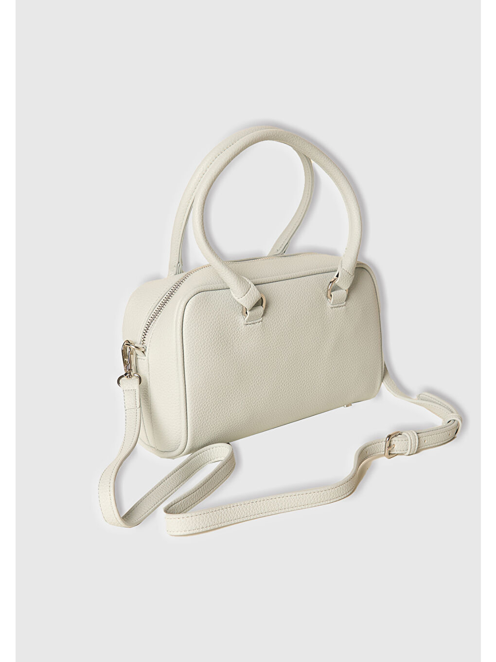 Kadın Açık Mavi Kabartma Logolu Çift Saplı Omuz Çantası-2