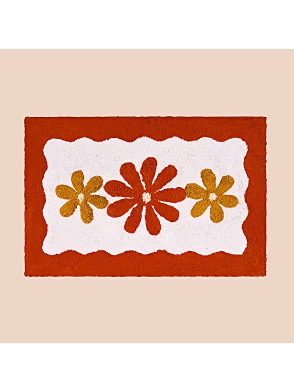 Ekru Soft Flor Tufting Banyo Paspası - Beyaz - 60x90 cm