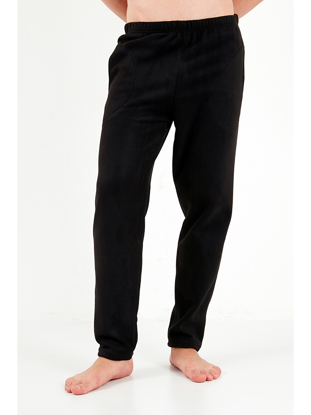 Siyah Lastikli Bel Düz Paça Ultra Soft Polar Pijama Altı 6098001-5