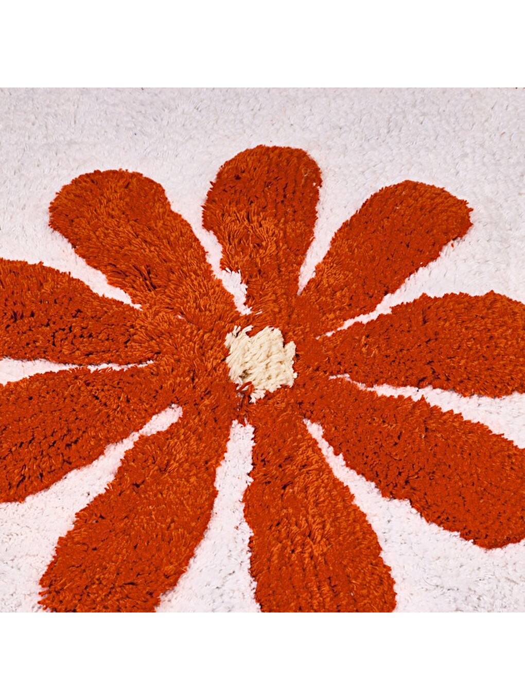 Ekru Soft Flor Tufting Banyo Paspası - Beyaz - 60x90 cm-1