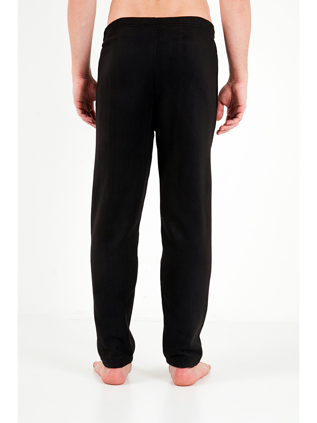 Siyah Lastikli Bel Düz Paça Ultra Soft Polar Pijama Altı 6098001-6