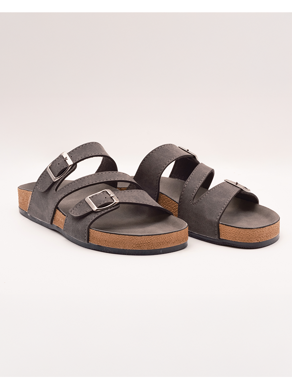 Gri Kadın Ayarlanabilir Yazlık Terlik - LENORA-1