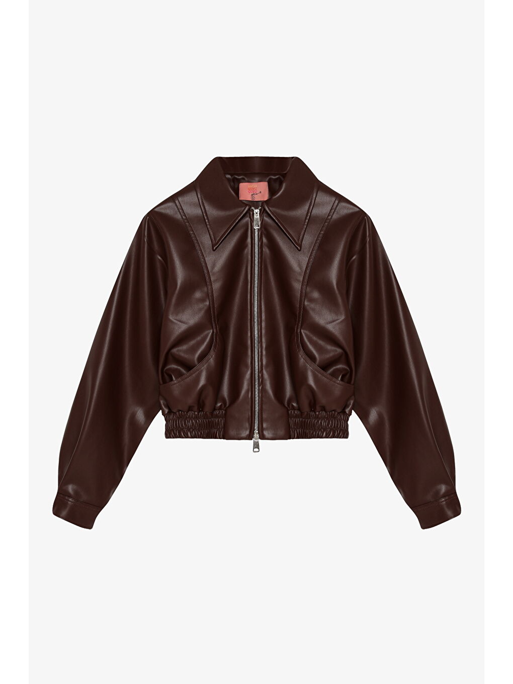 Beli Lastikli Deri Ceket Kahverengi-1